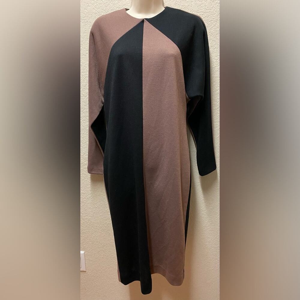 Vintage Caron Chicago Sheath Dress.  Sz 8 Geometric Pattern Midi
